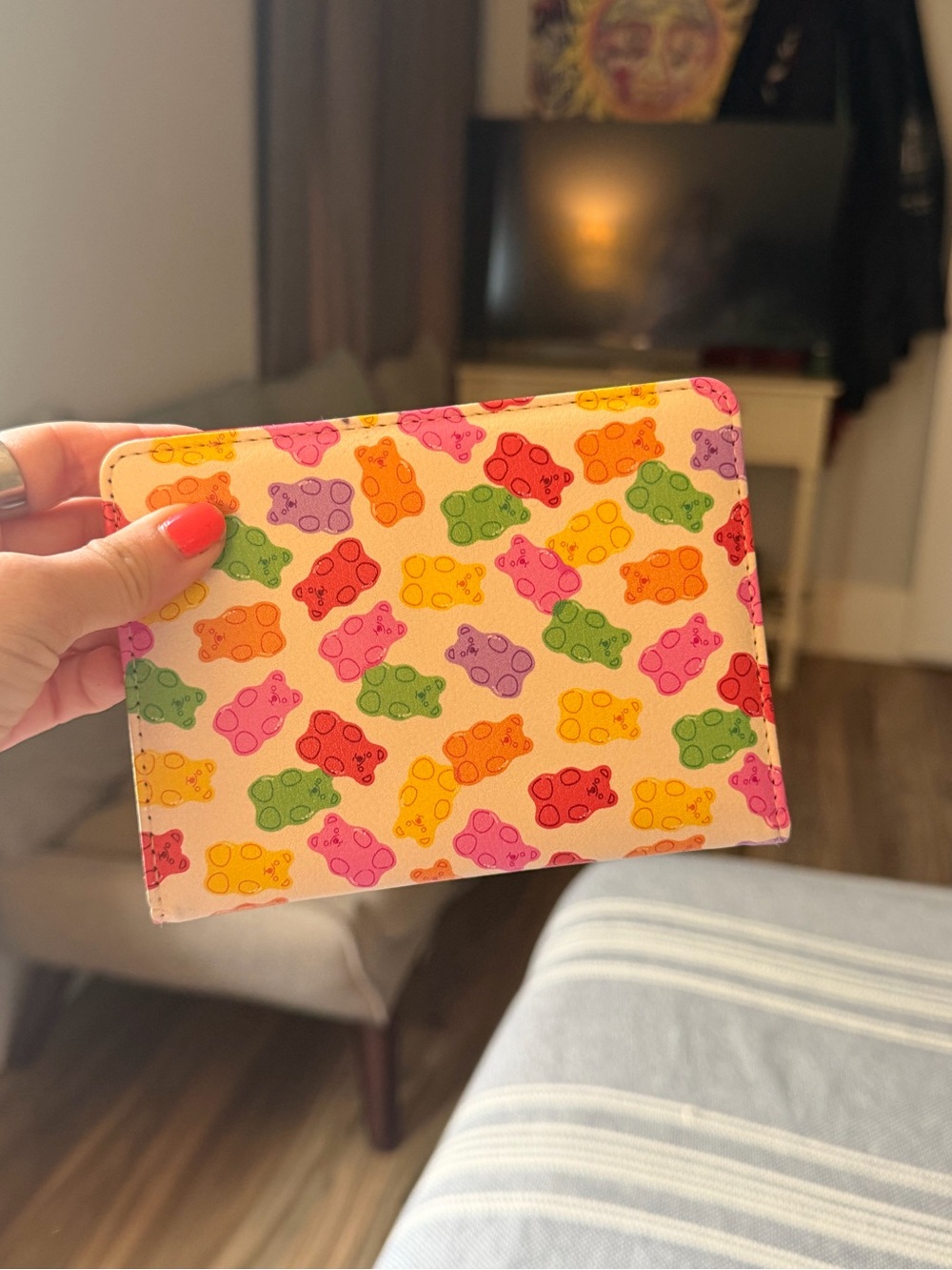 Gummy Bear Pattern Card Holder - Pink Multi